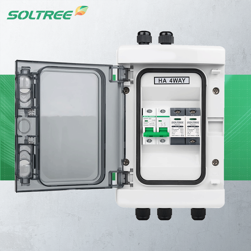 Visionstream Spd Box PV Combiner Box White 1-in-1-out 40A | 40kA SPD | Soltree | Soltree