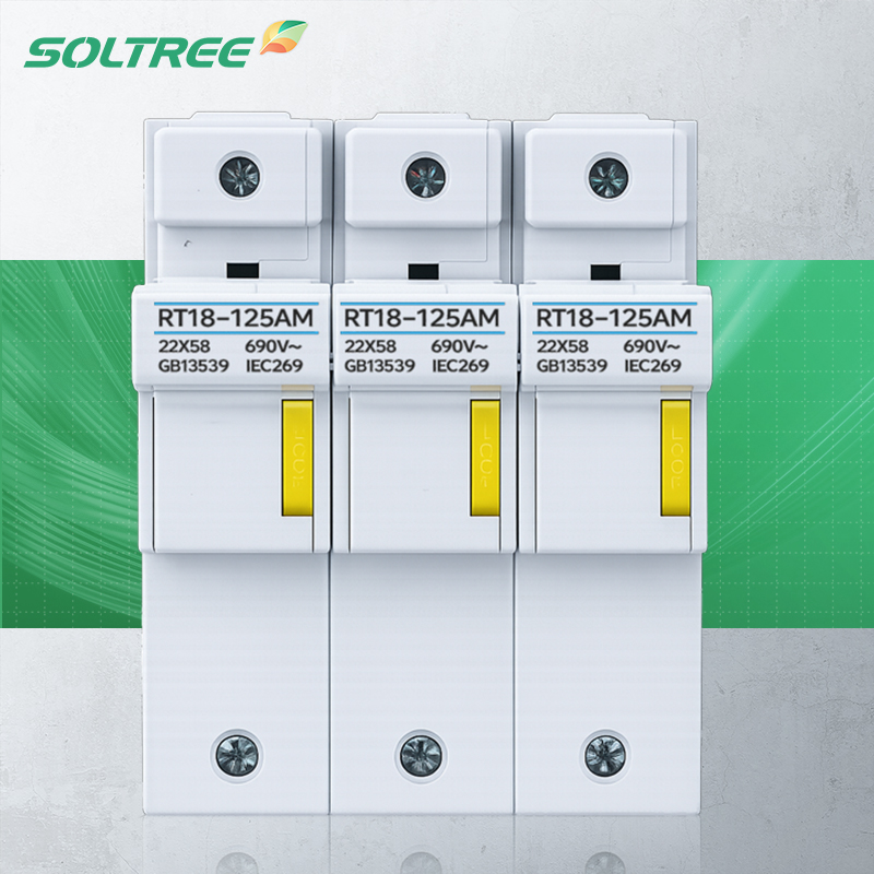 RT18-125AM 3P Fuse Holder 125A 690V Three-Phase DIN Rail | Soltree ...